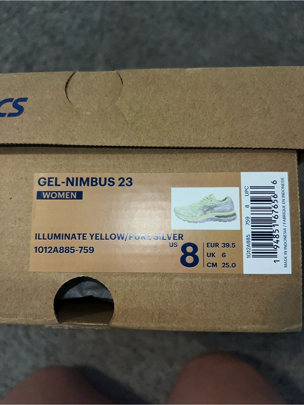 Brand new!! ASICS Gel-Nimbus 23 Sneakers - Illuminate Yellow & Silver - Picture 2 of 12